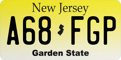 NJ license plate A68FGP