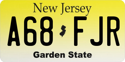 NJ license plate A68FJR