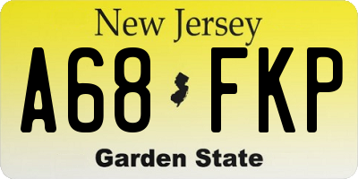 NJ license plate A68FKP