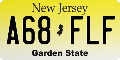 NJ license plate A68FLF