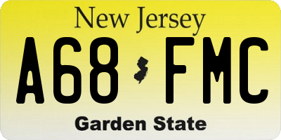 NJ license plate A68FMC