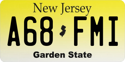 NJ license plate A68FMI