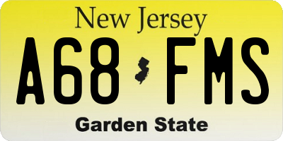 NJ license plate A68FMS