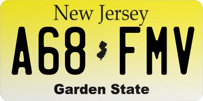 NJ license plate A68FMV