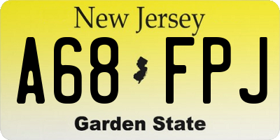 NJ license plate A68FPJ