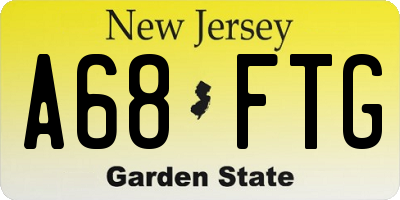 NJ license plate A68FTG