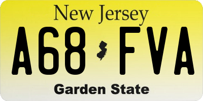 NJ license plate A68FVA