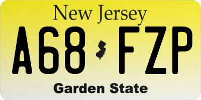 NJ license plate A68FZP
