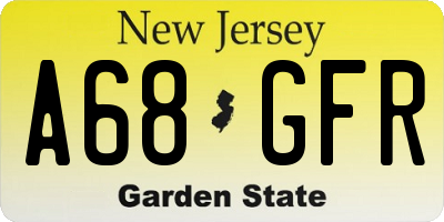 NJ license plate A68GFR