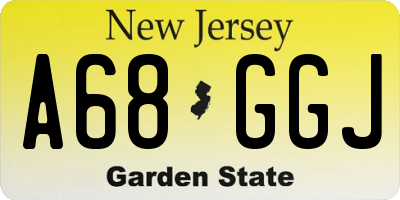 NJ license plate A68GGJ