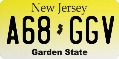 NJ license plate A68GGV