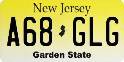 NJ license plate A68GLG