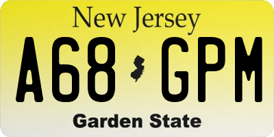 NJ license plate A68GPM