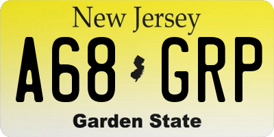 NJ license plate A68GRP