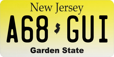 NJ license plate A68GUI