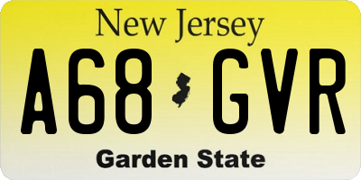 NJ license plate A68GVR