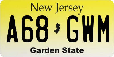 NJ license plate A68GWM