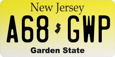NJ license plate A68GWP