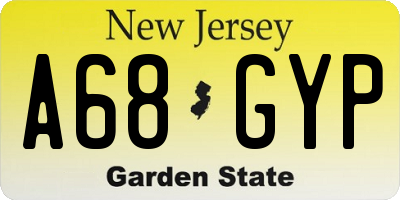 NJ license plate A68GYP