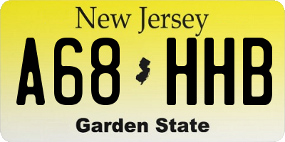 NJ license plate A68HHB