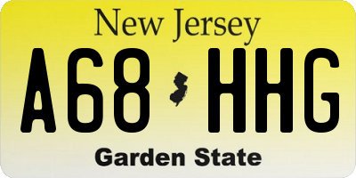 NJ license plate A68HHG