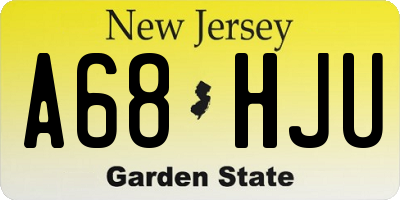 NJ license plate A68HJU
