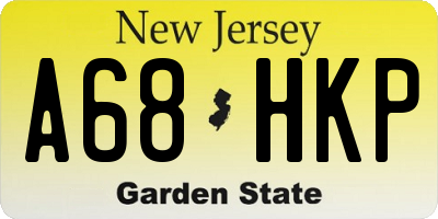 NJ license plate A68HKP