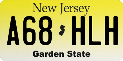 NJ license plate A68HLH