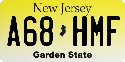 NJ license plate A68HMF