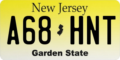 NJ license plate A68HNT