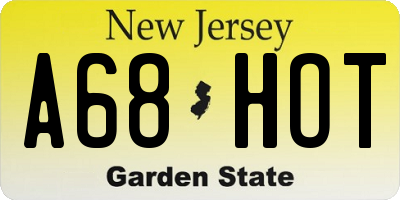 NJ license plate A68HOT