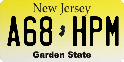 NJ license plate A68HPM