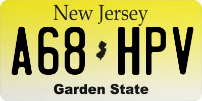 NJ license plate A68HPV