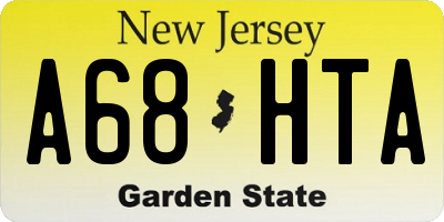 NJ license plate A68HTA