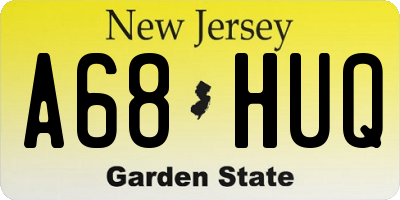 NJ license plate A68HUQ