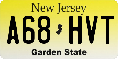 NJ license plate A68HVT