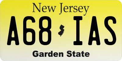 NJ license plate A68IAS