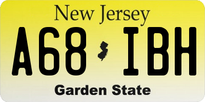 NJ license plate A68IBH