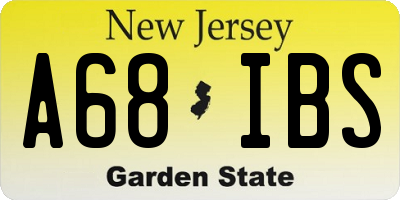 NJ license plate A68IBS