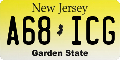 NJ license plate A68ICG