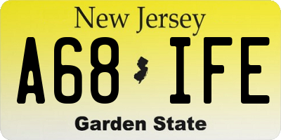 NJ license plate A68IFE