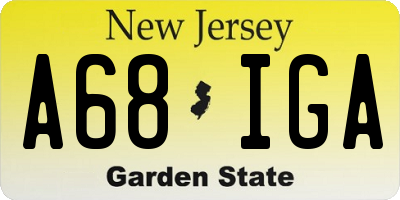 NJ license plate A68IGA
