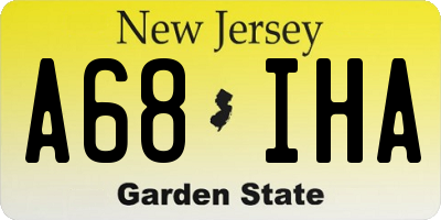 NJ license plate A68IHA