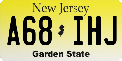 NJ license plate A68IHJ