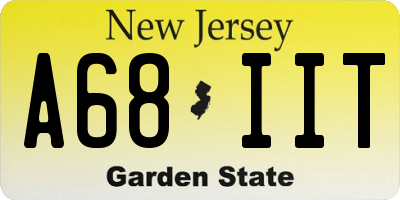 NJ license plate A68IIT