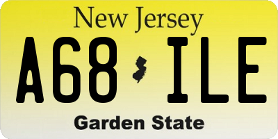 NJ license plate A68ILE