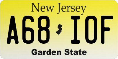 NJ license plate A68IOF