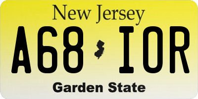 NJ license plate A68IOR