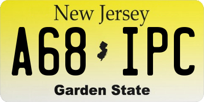 NJ license plate A68IPC