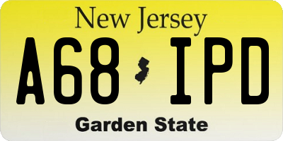 NJ license plate A68IPD
